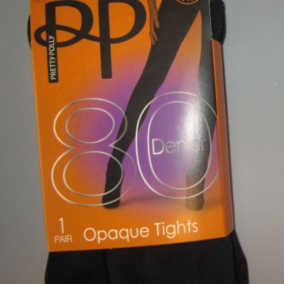 PRETTY POLLY~ML~Black 80 Denier 3D Fit Opaque Tights