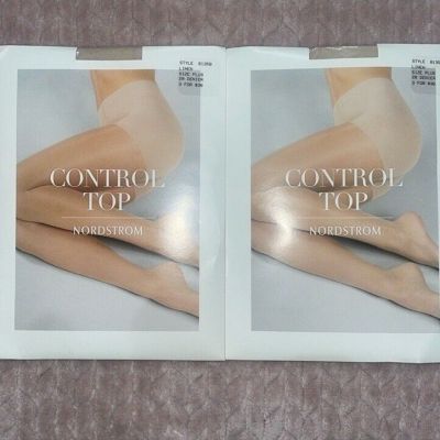 Nordstrom Womens Control Top Panty Hose 2 Pack New Plus 20 Denier Tan