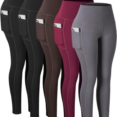 Leggings with Pockets for Women, High Waisted Tummy Control Workout Yoga Pants