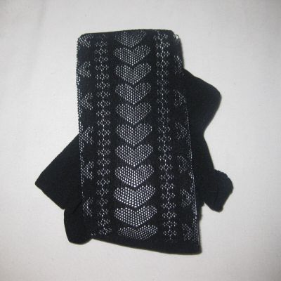 Romwe kawaii sheer heart & floral print fishnet tights black nip pastel goth