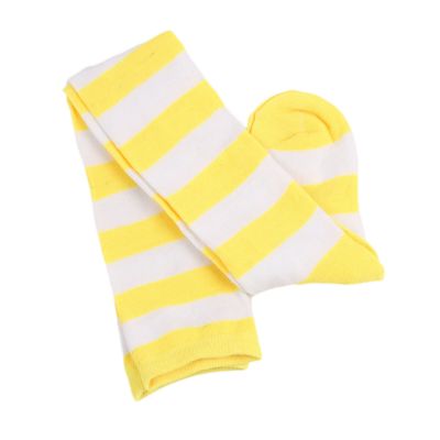 Women Stockings Fine Workmanship Soft Color Block Striped Stockings Polyester