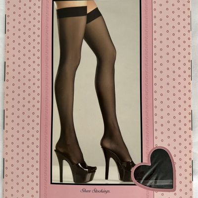 NWT sexy BE WICKED sheer THIGH highs STOCKINGS banded TOP nylons PANTYHOSE hose