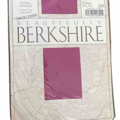 Beautifully Berkshire Control Top Fuchsia Microfiber Opaque 4620 Size 3-4 New