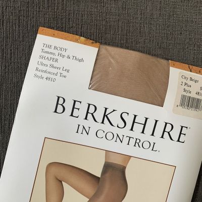 2 NEW Berkshire Tummy Control  Nylons Pantyhose Sheer Leg 2 plus, #4801 #8116