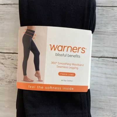 Warners Blissful Benefits Fleece Lined Tights 360 Smoothing Waistband XS 4-6