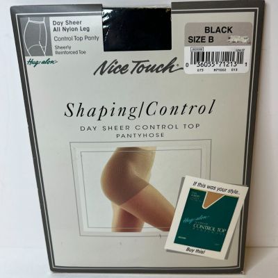 Nice Touch Shaping/Control Day Sheer Control Top Pantyhose Black Size B