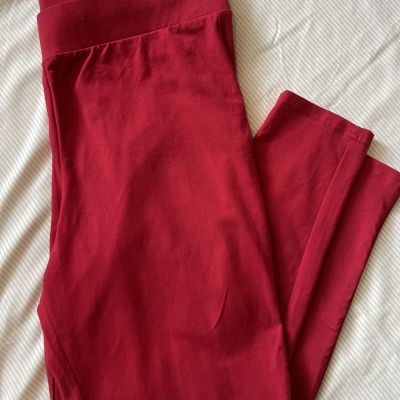 Torrid Leggings Cropped Womens Size 2 2X Pull On Red Cotton