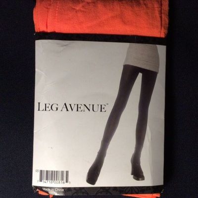 Leg Avenue Opaque Orange Nylon Tights Style 7300 Adult One Size Fits Most