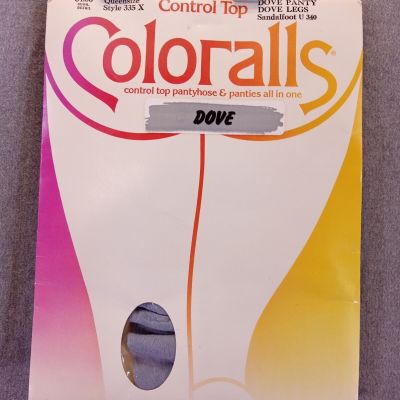 Coloralls pantyhose Women queen Dove Gray control top Sandalfoot  335 X vintage