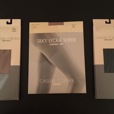 Casual Corner Knee Highs Size 1 nude and black