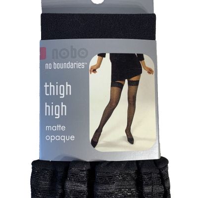 1 pr NOBO Matte Opaque -Thigh Highs - ONE SIZE - Black