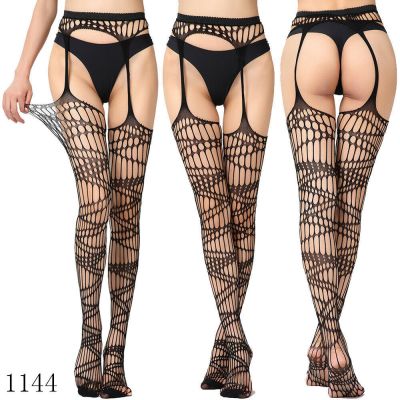 Women Sexy Fishnet Stockings Garter Belt Thigh High Suspender Pantyhose Hosiery