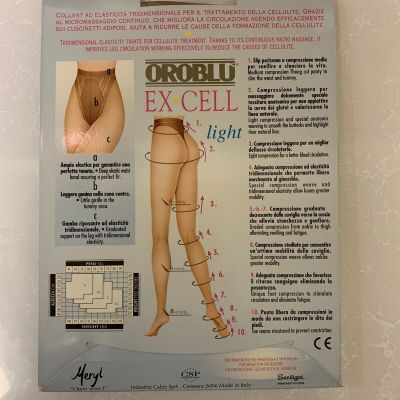 OROBLU EX CELL Light Size L Nude Cellulite Control Panty Hose Tights Nylons