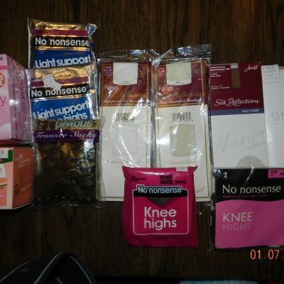 L'eggs hanes no nonsense Knee Highs Pantyhose Asst Sizes and Colors-Lot of 30