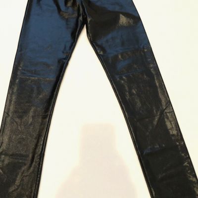 NEW WITH TAGS: Women's KATHY Brand Shiny Black Leggings - Size Small/Medium