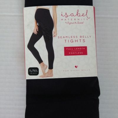 Isabel Maternity Tights Full Length Footless Seamless Belly Tights L/XL