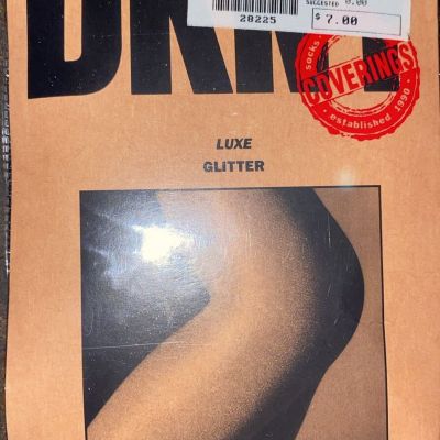 VTG New Old Stock Unopened DKNY Luxe Glitter Black Tights Style 430 Size Medium