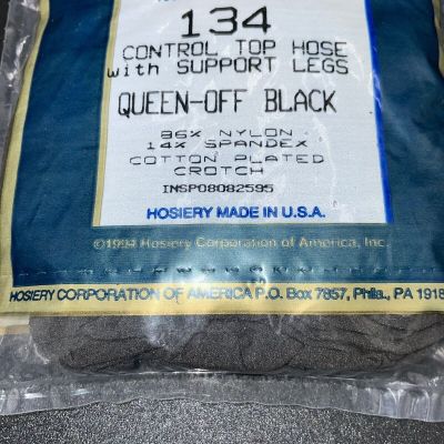 Silkies Pantyhose Queen 134 Off Black Sealed Vintage Stockings Control Top USA