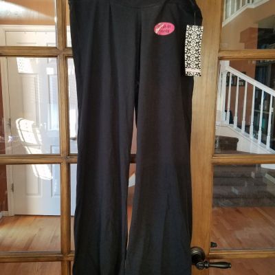 NEW Black Yogini Style Yoga Legging Pants Built In Pant Panty Size L Petite