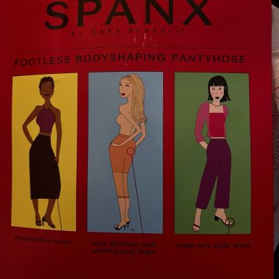 SPANX Footless Bodyshaping Pantyhose Control Top Nude Size E