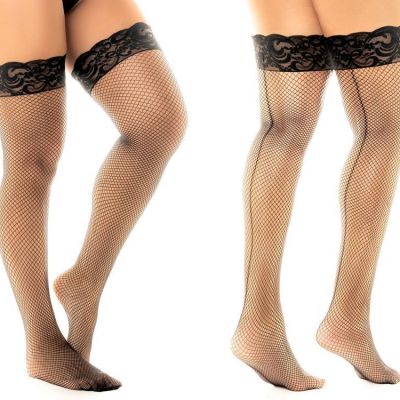 Mapale 1110 Fishnet Thigh Highs Color Black