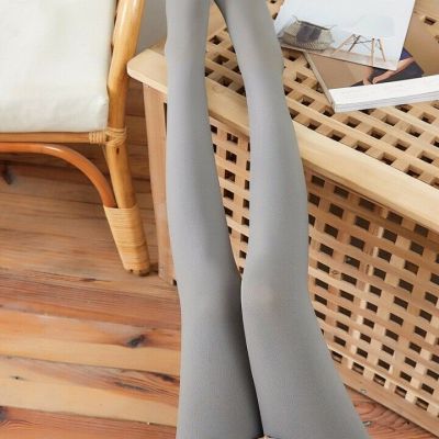 Women's Winter Warm Sexy Opaque Pantyhose Stretch Long  Tights grey small