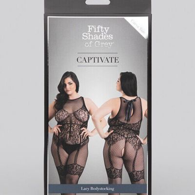 Fifty Shades Of Grey Captivate Lacy Body Stocking Black O/s Curve