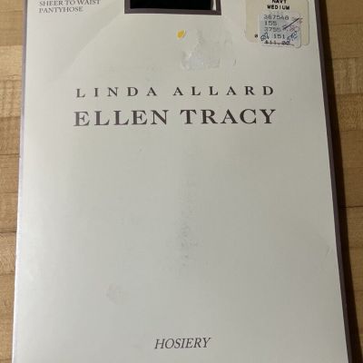 Linda Allard Ellen Tracy Sherr Control Top pantyhose Size Medium Navy
