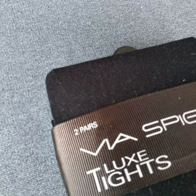 Via Spiga Luxe Tights 2 Pairs Sz Small/Medium Black Ht 4'10