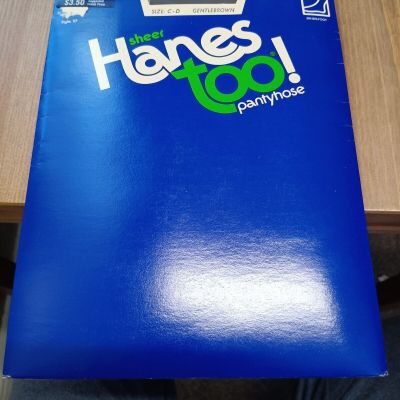 Vintage Hanes Too Control Top Pantyhose 117 Sz CD Color Gentlebrown Sandalfoot