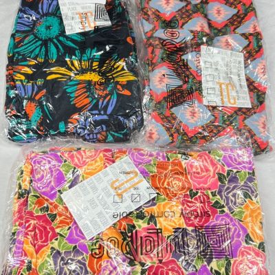 3 Pair of LuLaRoe Tall and Curvy Buttery Soft Workout Yoga Leggings TC 8