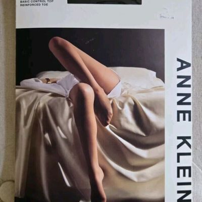 Anne Klein Polished Sheer Black Control Top Panty Hose-Size XL-NEW