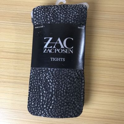 NEW NWT ZAC POSEN Black Small/Medium Black Gray TIGHTS Style 1700