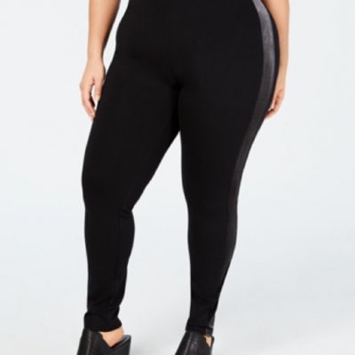 Style & Co Women's Size 18W Plus Size Velour-Trimmed Leggings Retail $56.50