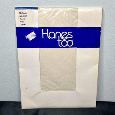 Vtg Hanes Silky Opaque Pantyhose Hosiery 2004 USA 0A670 Classic Ivory Size EF