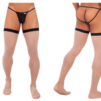 CandyMan 99735 Mesh Thigh Highs Color Beige