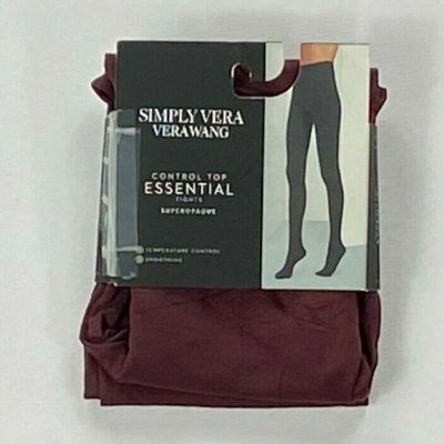 Women's Simply Vera Verawang Control Top Size 1 Port Royale Super Opaque Tights