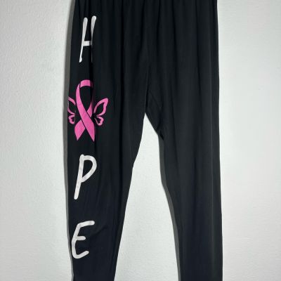Kristin Nicole Women’s Leggings Graphic Sign Hope Size 2X Black Pink