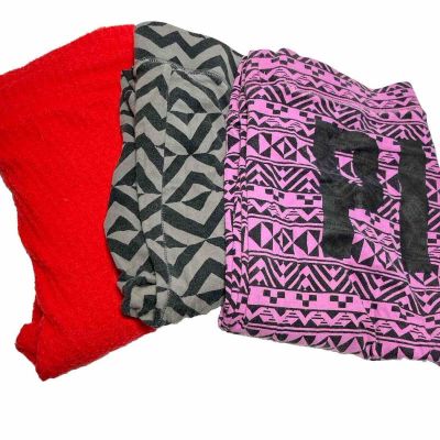Lot VS PINK Gap Leggings Xs S Red Purple Tribal Waffle Active Workout