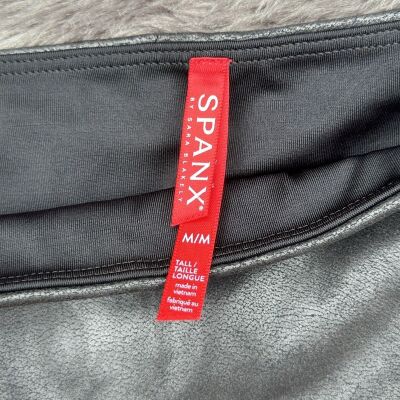 Spanx Black Faux Leather Leggings Size Medium (C34) EUC
