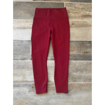 Fabletics Red Maroon Powerhold High-Waisted Leggings Workout Yoga Running Sz S