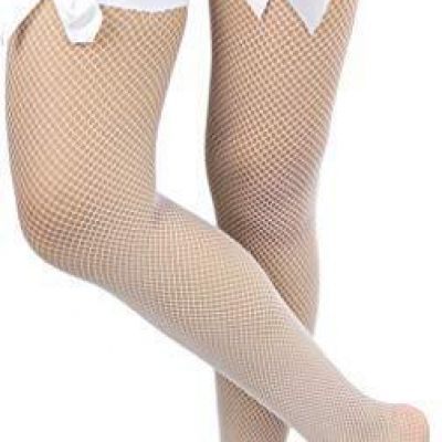 ToBeInStyle Women's Fishnet Thigh High With Satin Bow Stockings Tights Hosier...