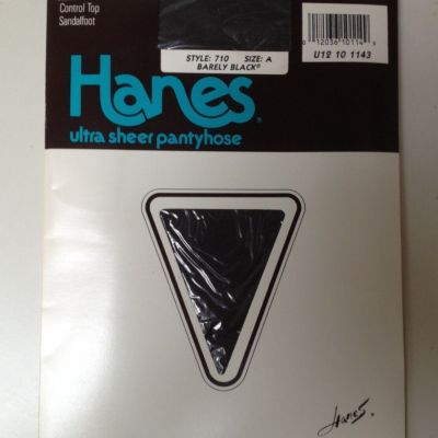 Hanes Control Top Sandalfoot Ultra Sheer Pantyhose Barely Black - NEW in Package