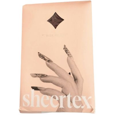 SHEERTEX Polka Dot Sheer Tights rip resistant in N10 medium brown Size M NEW