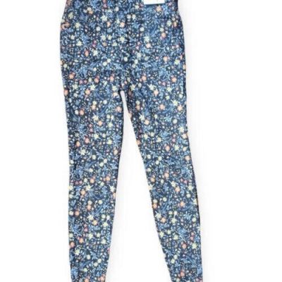 Women's High Rise Jeggings Pants Stretch Floral NWT X-SMALL (0-2) Time And Tru