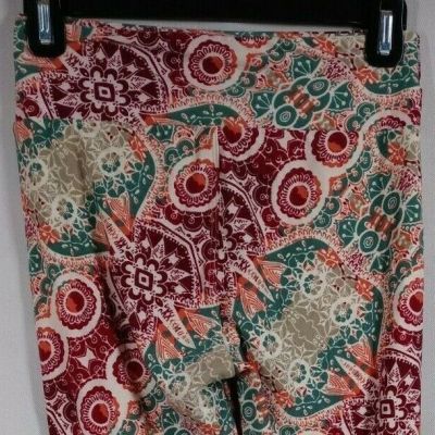 Lularoe One Size Leggings With Bright Colorful Floral Designs