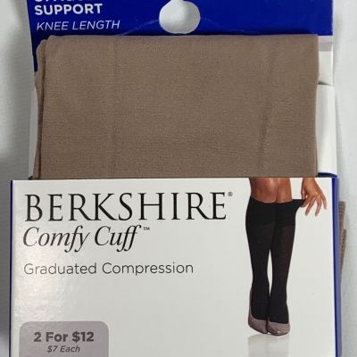 Womens Berkshire Comfy Cuff Knee Length Nude Leggings Size 6.5-8.5 NEW!