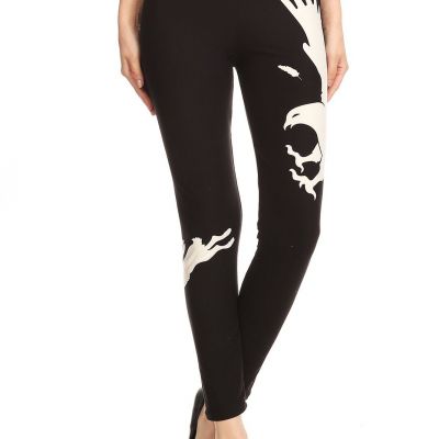 Eagle And Rabbit Print Full Length, High Waist Leggings Fitted Style One Size