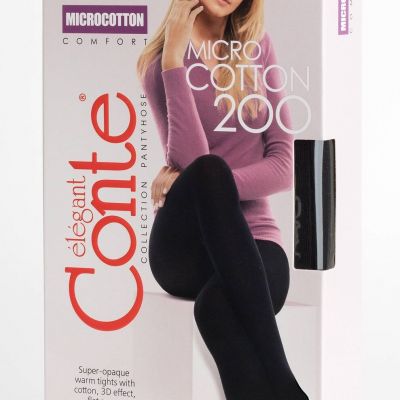 Conte Microcotton 200 Den - Cotton Warm Opaque Women's Tights (18?-70??)