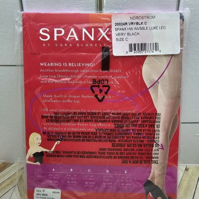 SPANX Womens Shaping Sheers Size C Color Very Black New Sealed